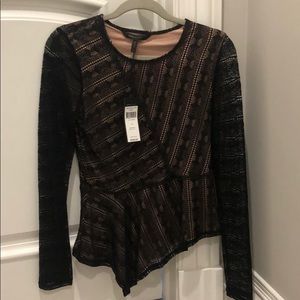Bcbg asymmetrical lace Juelia top